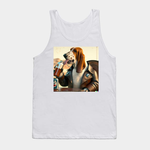 Biker basset hound Tank Top by GhostlierNation